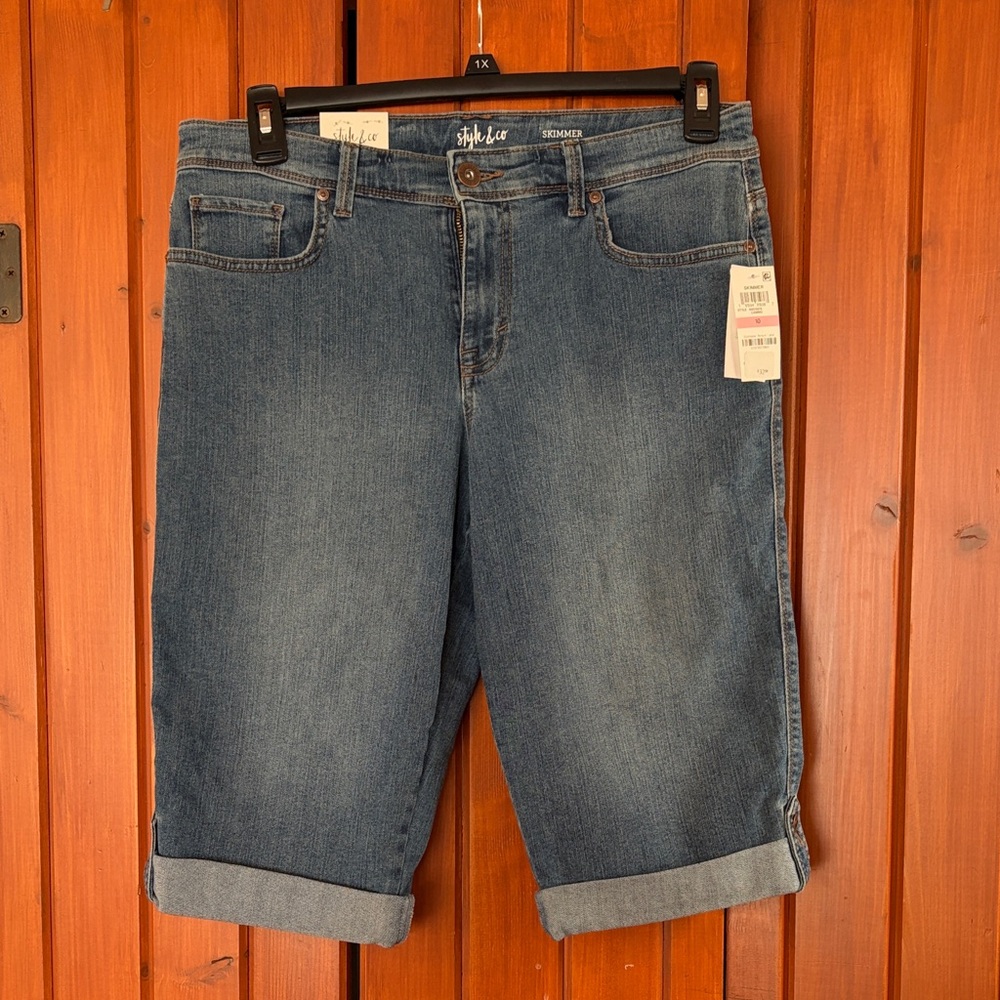 Style & Co. Blue Denim Skimmer Shorts Sz 10. WJ